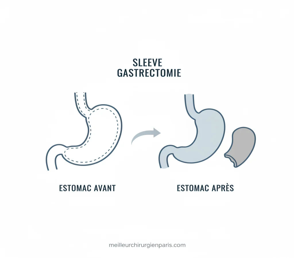 Schéma sleeve gastrectomie